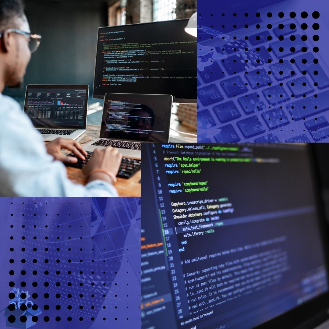 blue and white modern responsive website development services instagram post 1